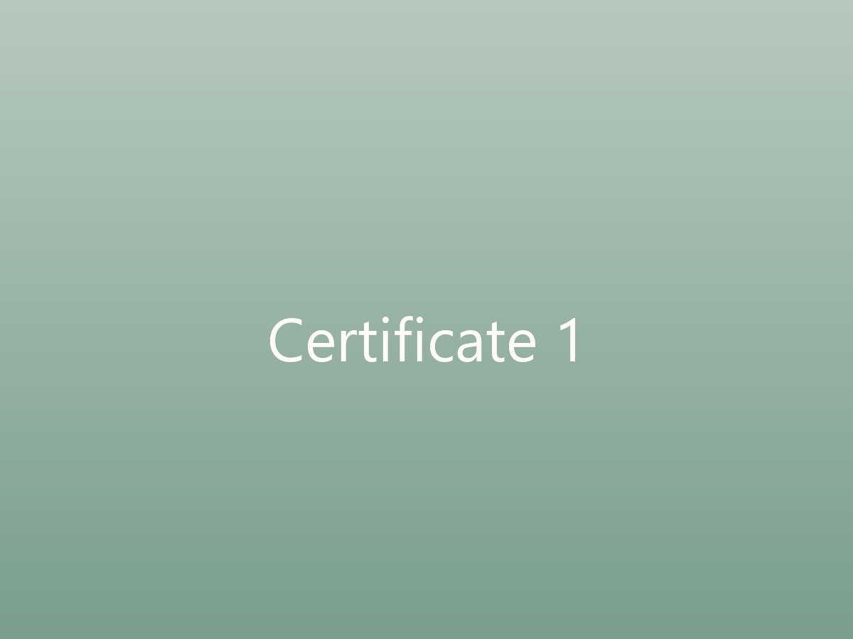 Certificate 1